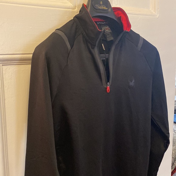 Spyder 1/4 zip men’s black long sleeve top - size small - Picture 2 of 11